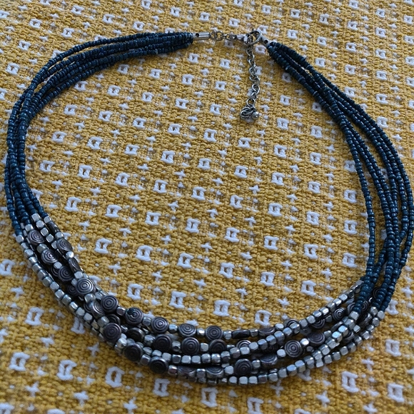 Multi-strand seed bead and silver beads. - Picture 6 of 6
